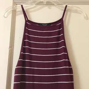 Burgundy striped sundress